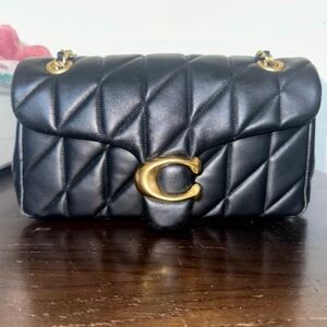 COACH QUILTED TABBY 26 in Black with Brass Hardware Bag